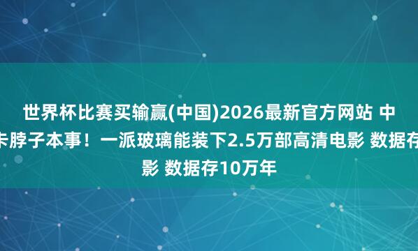 世界杯比赛买输赢(中国)2026最新官方网站 中国再破卡脖子本事！一派玻璃能装下2.5万部高清电影 数据存10万年