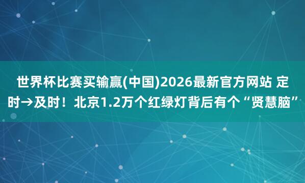 世界杯比赛买输赢(中国)2026最新官方网站 定时→及时！北京1.2万个红绿灯背后有个“贤慧脑”