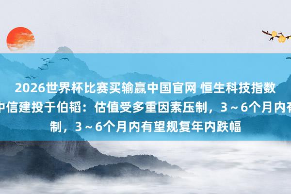 2026世界杯比赛买输赢中国官网 恒生科技指数跌跌箝制？专访中信建投于伯韬：估值受多重因素压制，3～6个月内有望规复年内跌幅