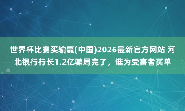 世界杯比赛买输赢(中国)2026最新官方网站 河北银行行长1.2亿骗局完了，谁为受害者买单