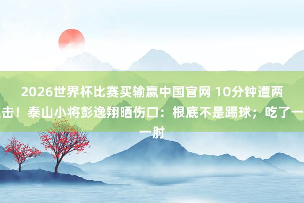 2026世界杯比赛买输赢中国官网 10分钟遭两连击！泰山小将彭逸翔晒伤口：根底不是踢球；吃了一肘