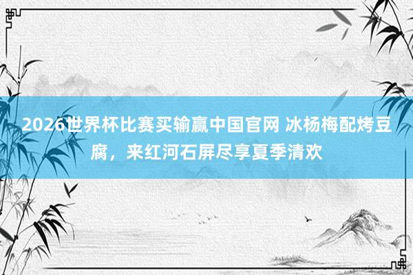 2026世界杯比赛买输赢中国官网 冰杨梅配烤豆腐，来红河石屏尽享夏季清欢