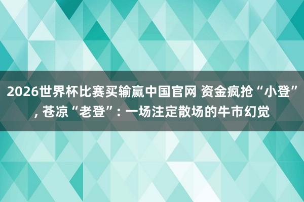2026世界杯比赛买输赢中国官网 资金疯抢“小登”， 苍凉“老登”: 一场注定散场的牛市幻觉