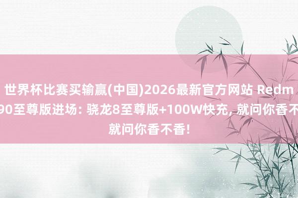 世界杯比赛买输赢(中国)2026最新官方网站 Redmi K90至尊版进场: 骁龙8至尊版+100W快充， 就问你香不香!