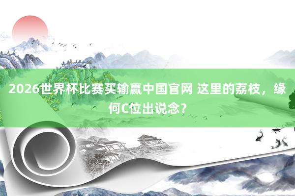 2026世界杯比赛买输赢中国官网 这里的荔枝，缘何C位出说念？