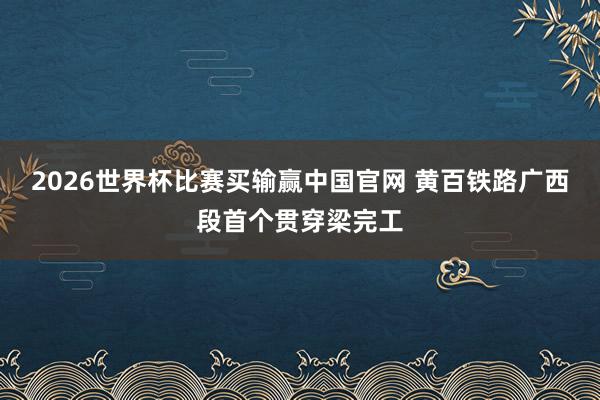 2026世界杯比赛买输赢中国官网 黄百铁路广西段首个贯穿梁完工
