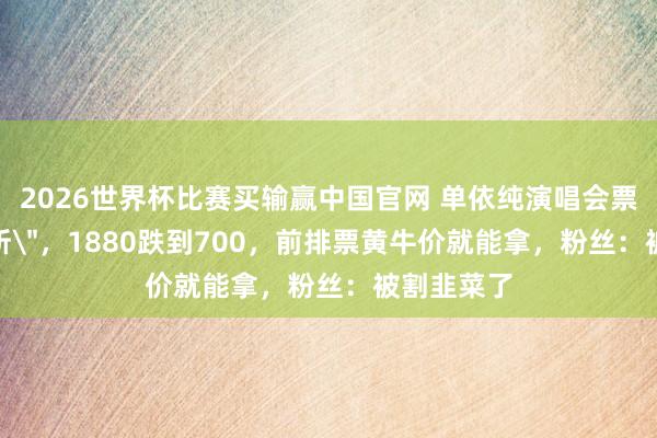 2026世界杯比赛买输赢中国官网 单依纯演唱会票价