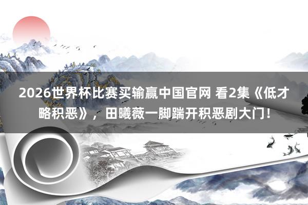 2026世界杯比赛买输赢中国官网 看2集《低才略积恶》，田曦薇一脚踹开积恶剧大门！