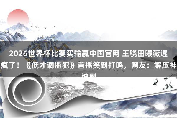 2026世界杯比赛买输赢中国官网 王骁田曦薇透顶疯了！《低才调监犯》首播笑到打鸣，网友：解压神剧